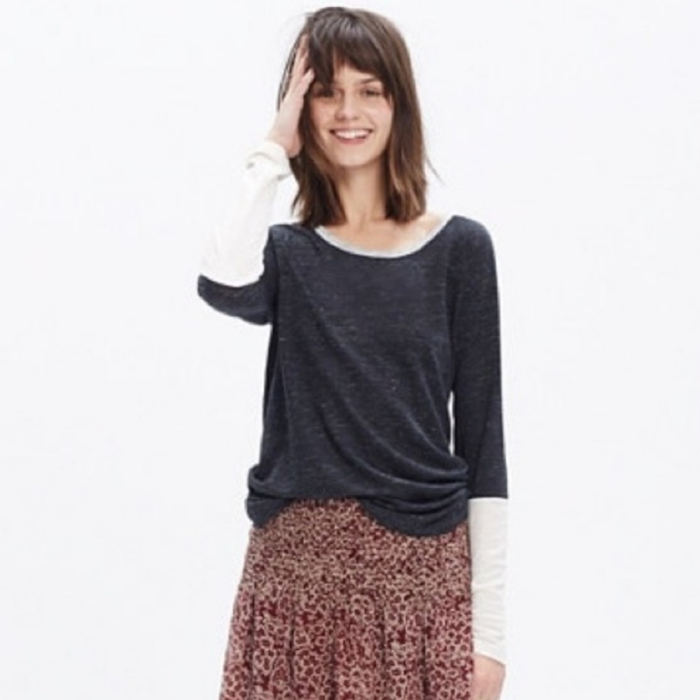 Madewell Modern Linen Long Sleeve Raglan XS